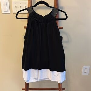 Calvin Klein Top Women’s Black Halter Shift Faux Collar
